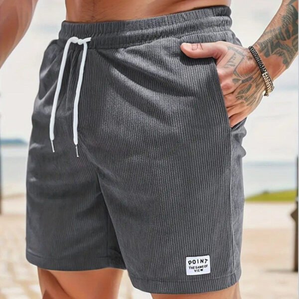 Lace-up Drawstring Shorts Summer Corduroy Sports Short Pants Mens Clothing - Image 8