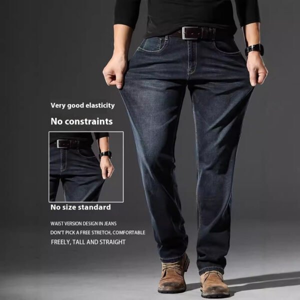 High Elastic Straight Loose Jeans - Image 3