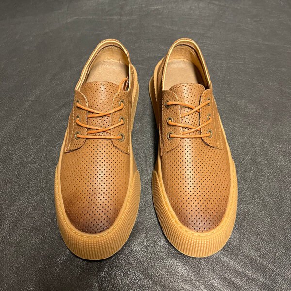 Breathable Comfortable Casual Shoes Soft Leather White Shoes - Image 9