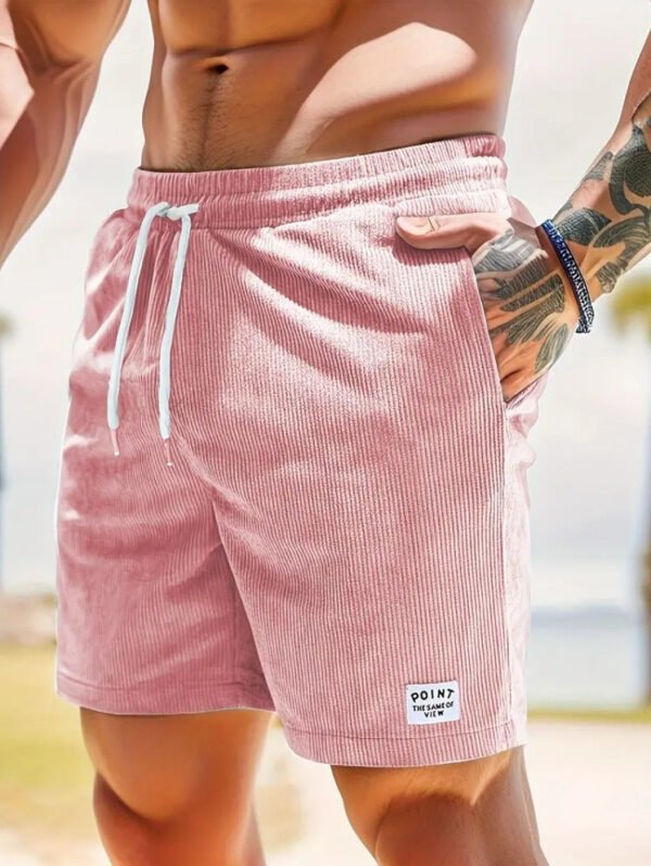 Lace-up Drawstring Shorts Summer Corduroy Sports Short Pants Mens Clothing - Image 13