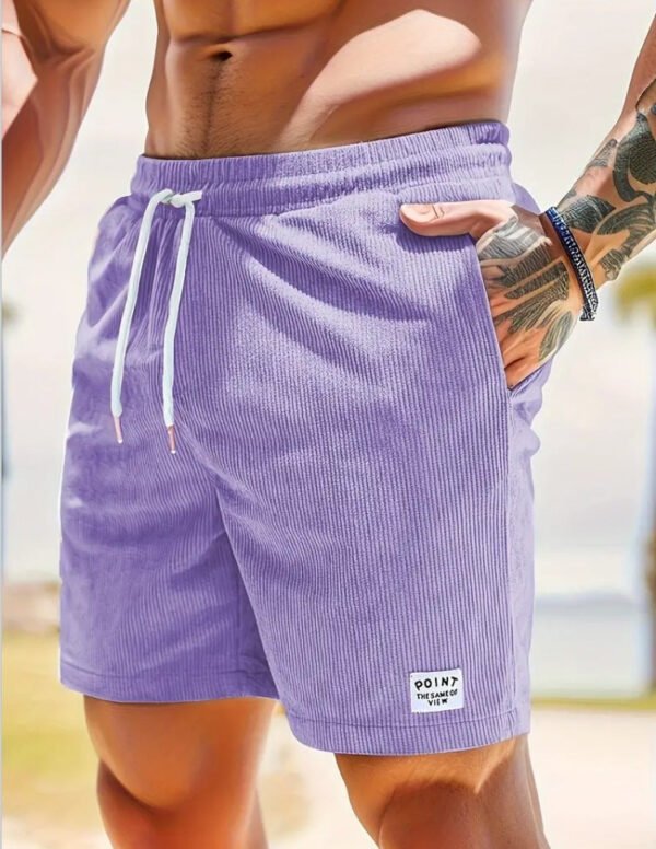 Lace-up Drawstring Shorts Summer Corduroy Sports Short Pants Mens Clothing - Image 14