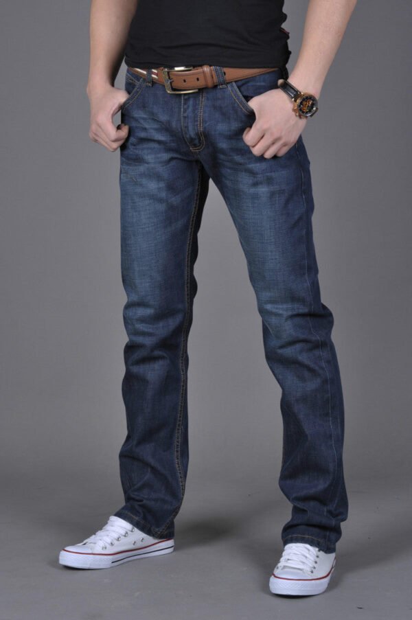 Men's Denim Long Pants Trendy Men's Denim Straight-Leg Pants - Image 3