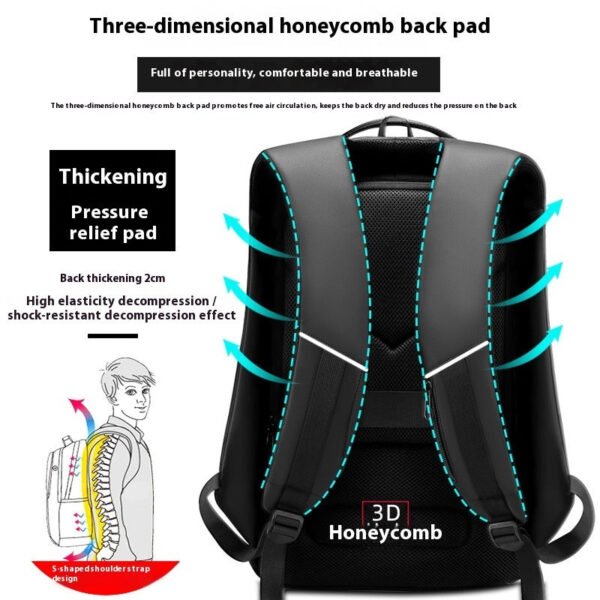 Large Capacity Multi-functional Waterproof Backpack For Business Travel - Image 2