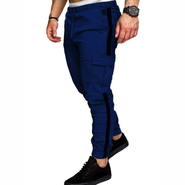 Men's Autumn Stitching Solid Color Casual Sports Loose Straight-leg Pants - Image 7