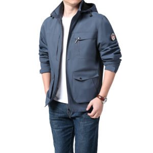 Men's Outdoor New Shell Jacket Plus Size Off Hat Multi-pocket Jacket