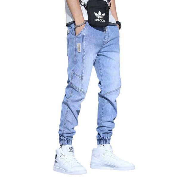 Men's Jeans Slim Fit Fashion Ankle-tied Harem Pants - Image 2
