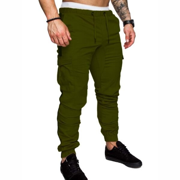 Men's Autumn Stitching Solid Color Casual Sports Loose Straight-leg Pants - Image 3