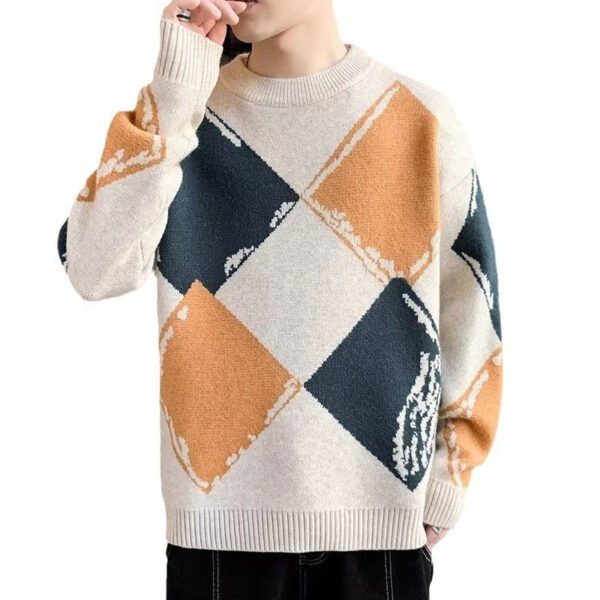 Casual Autumn And Winter Thickened Sweater Men's Round Neck Lazy Trendy Bottoming Shirt - Image 4