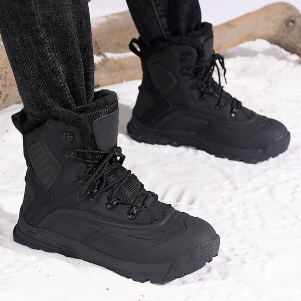Fleece-lined Warm Plus Size High-top Men's Boots - Image 5