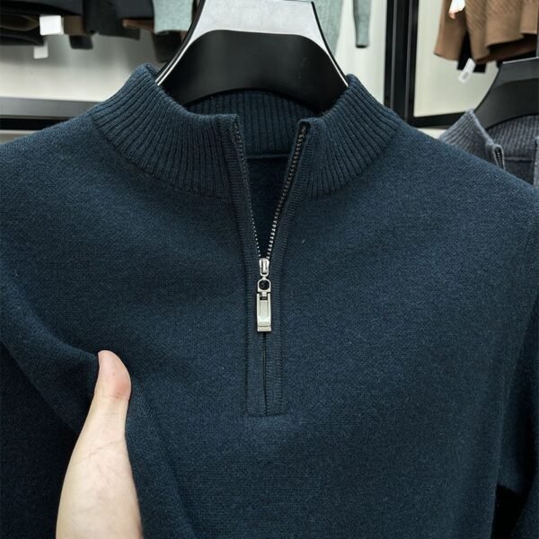 Casual Half Zipper Thermal Knitwear Coat - Image 4