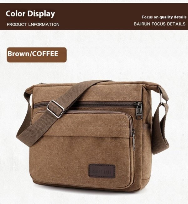 Men's Shoulder Bag Retro Leisure Crossbody Bag Outdoor Sports Canvas Bag - Image 7