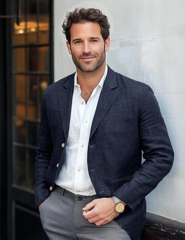 Men's Jacket Casual Cotton And Linen Suit - Image 9