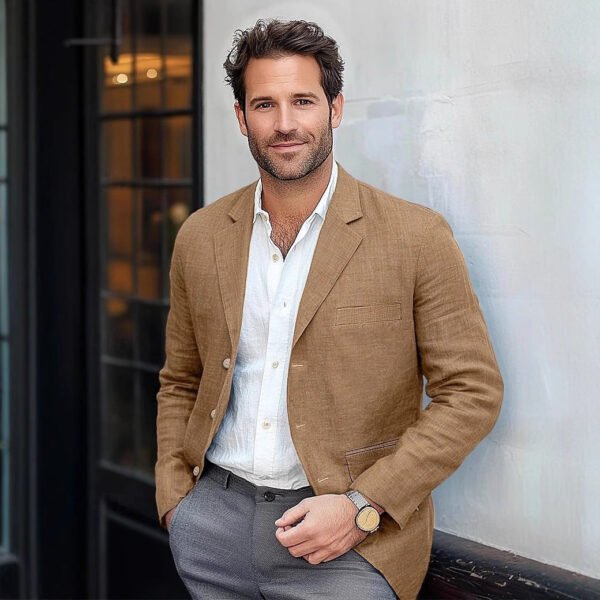 Men's Jacket Casual Cotton And Linen Suit - Image 5