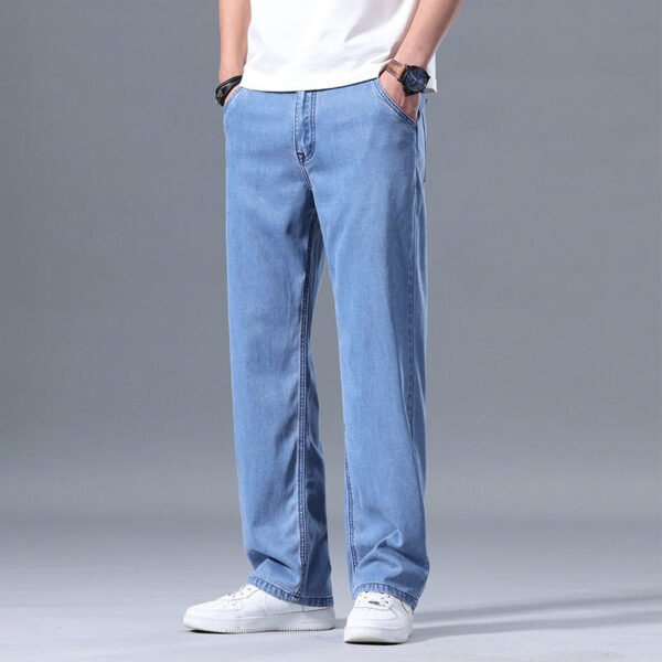 Lyocell Jeans Men's Loose Straight Casual - Image 2
