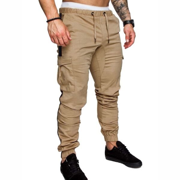 Men's Autumn Stitching Solid Color Casual Sports Loose Straight-leg Pants - Image 2