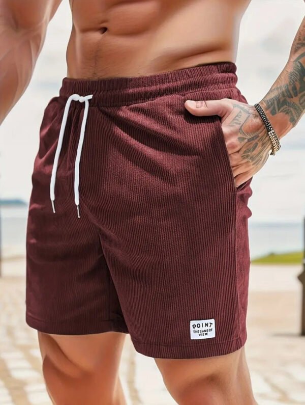 Lace-up Drawstring Shorts Summer Corduroy Sports Short Pants Mens Clothing - Image 17