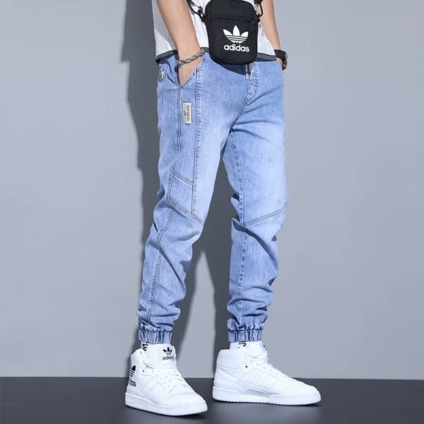 Men's Jeans Slim Fit Fashion Ankle-tied Harem Pants - Image 3
