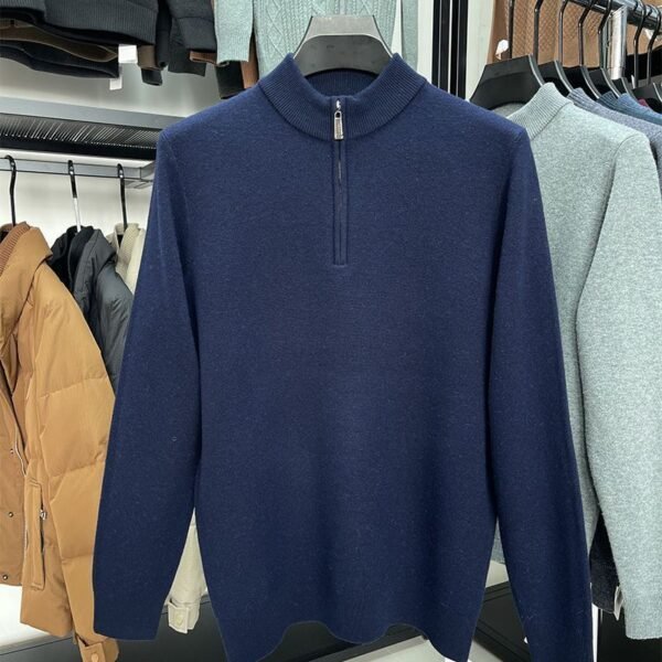 Casual Half Zipper Thermal Knitwear Coat - Image 9