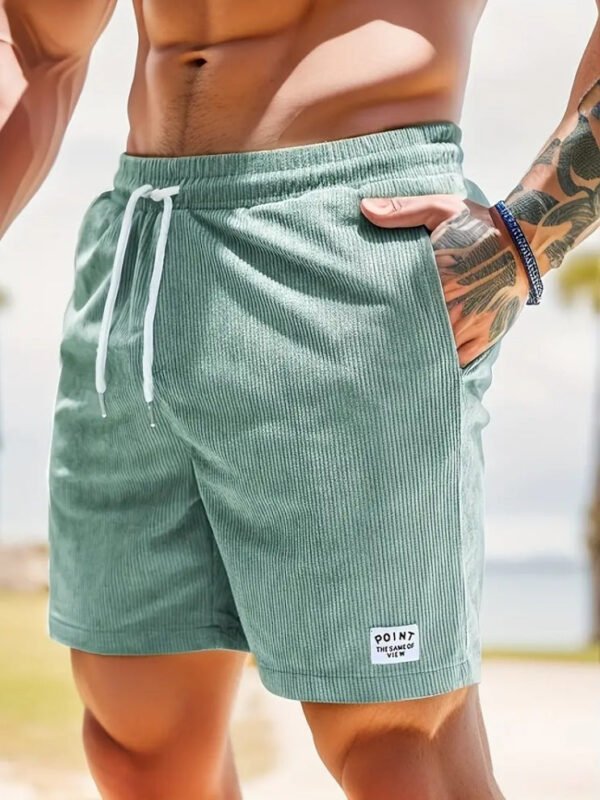 Lace-up Drawstring Shorts Summer Corduroy Sports Short Pants Mens Clothing - Image 10