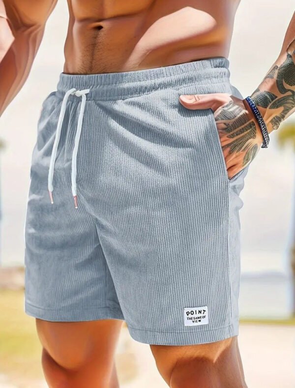 Lace-up Drawstring Shorts Summer Corduroy Sports Short Pants Mens Clothing - Image 12