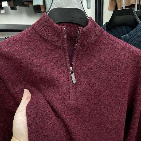 Casual Half Zipper Thermal Knitwear Coat - Image 11
