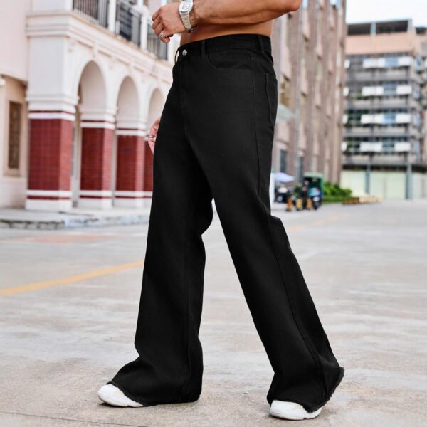 Black High Waist Machete Bootcut Casual Slim Jeans - Image 3