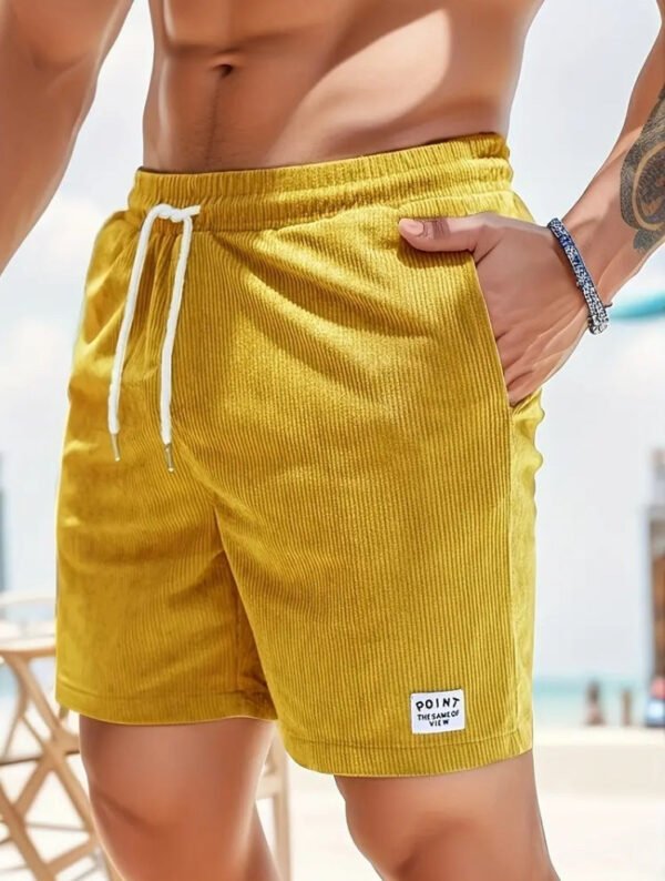 Lace-up Drawstring Shorts Summer Corduroy Sports Short Pants Mens Clothing - Image 18