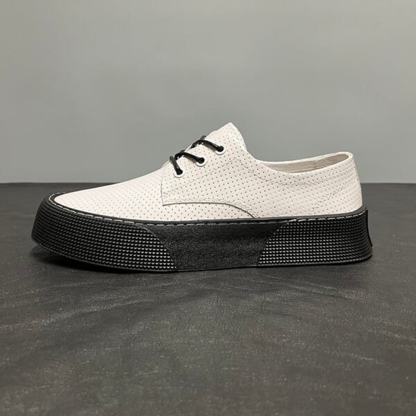 Breathable Comfortable Casual Shoes Soft Leather White Shoes - Image 2