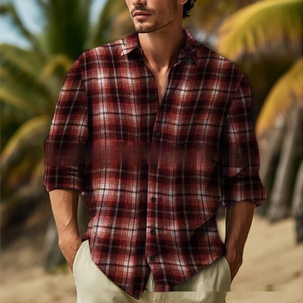 Men's Daily Leisure Lapel Long Sleeve Shirt - Image 2